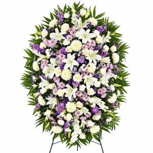 Lavender and White Standing Spray Flower Bouquet