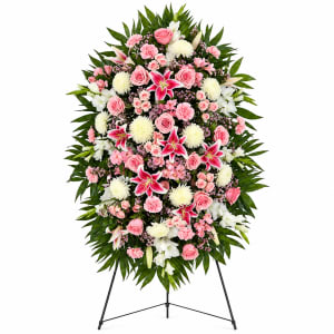 Pink and White Standing Spray Flower Bouquet