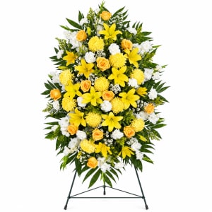 Yellow and White Standing Spray Flower Bouquet