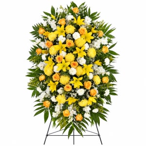 Yellow and White Standing Spray Flower Bouquet