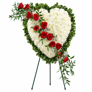 Red & White Bleeding Heart Spray Flower Bouquet
