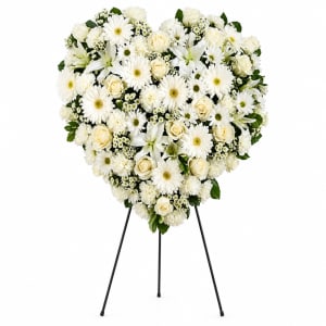 All White Mixed Flower Standing Spray Flower Bouquet