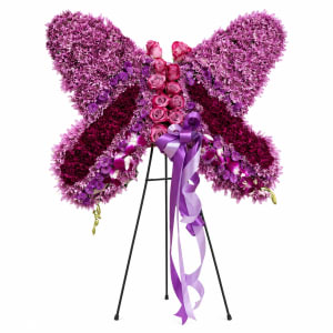 Lavender Butterfly Standing Spray Flower Bouquet