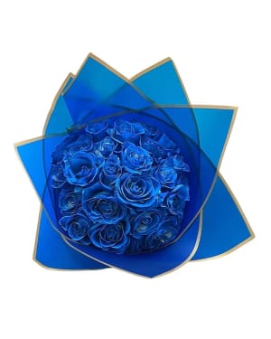 Blue Rose Ramo Buchon Flower Bouquet