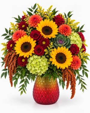 Autumn Sunset Vase Arrangement Flower Bouquet