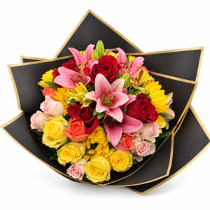 The Ramo Buchon - Roses 'N Lilies Flower Bouquet