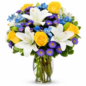 Big Bright Blue Skies Flower Bouquet