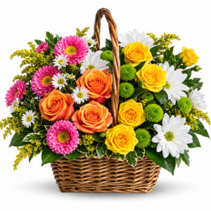 Sweet Tranquility Basket Flower Bouquet