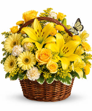 Basket Full of Wishes Flower Bouquet