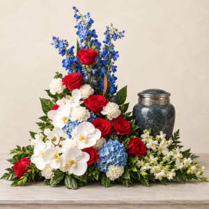 Stars and Stripes Urn Tribute Flower Bouquet