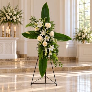 Cross of comfort funeral arrangement Flower Bouquet