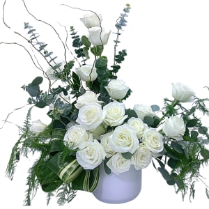 2 Dozen White Roses Flower Bouquet