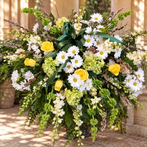Spring Buds Casket Cover Flower Bouquet