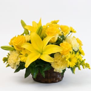 Morning Glow Garden Basket Flower Bouquet