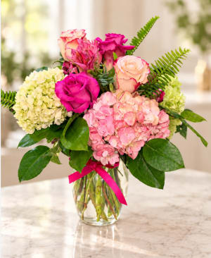 FLOWER & CANDLE SET /pink Flower Bouquet