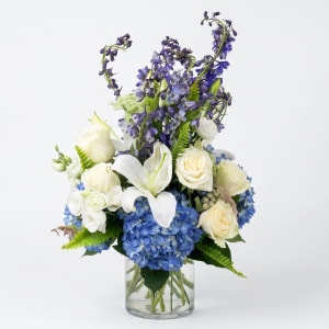 Midnight Blue & Lily Splendor Flower Bouquet