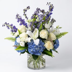 Midnight Blue & Lily Splendor Flower Bouquet