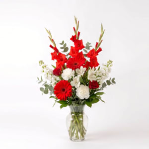 Crimson and Cream Flower Bouquet