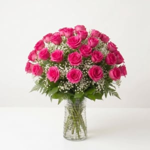 Hot Pink Rose Bouquet Flower Bouquet