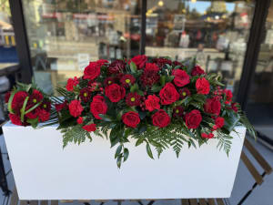 Red Rose Casket Spray Flower Bouquet