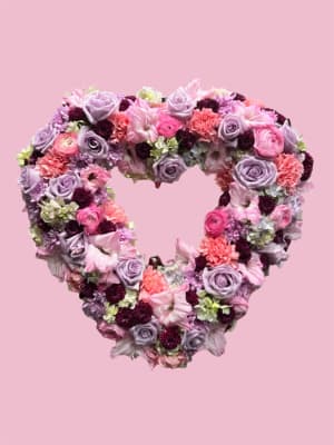 Pink & Lavender Open Heart Flower Bouquet