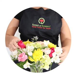 Florist's Choice for Birthday Arrangement: colours and flowers vary