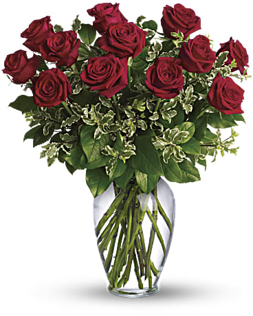 Dozen White Roses in Vase – Fleurish Flower Shop