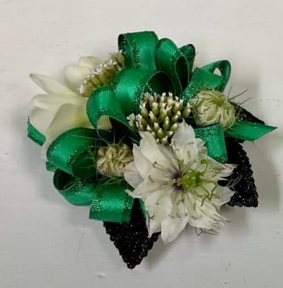 Emerald and White Corsage Flower Delivery Virginia Beach VA - Flowers at  Hilltop