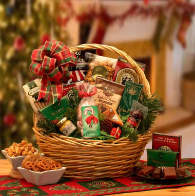 Christmas Delights Wine Gift Basket – Christmas gift baskets – New Jersey  delivery - Blooms New Jersey