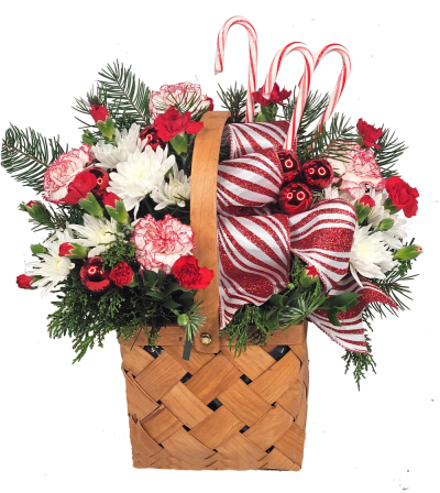 Candy Cane Christmas Basket