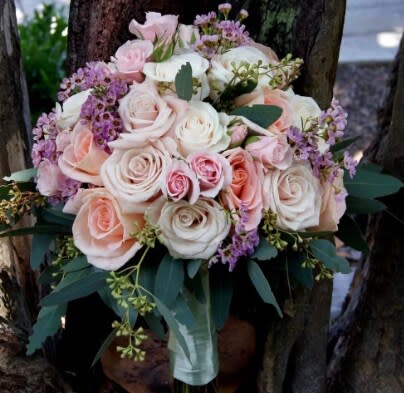 Custom pink rose bridal bouquet