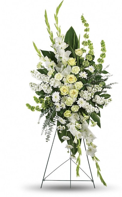 White sympathy standing spray