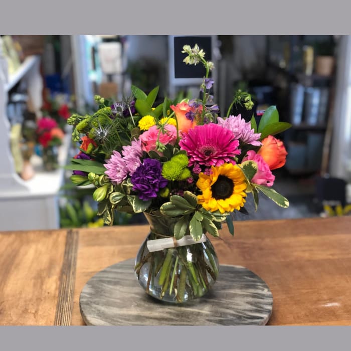 Prismatic Love With Selenite Crystal arrangement from Designs By Don Florist
