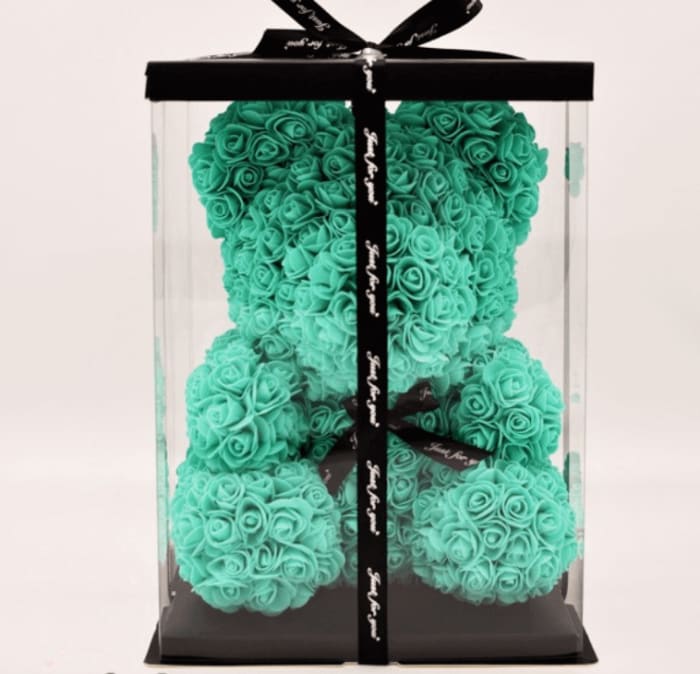 14" Luxury Rose Bear (Tiffany Blue)