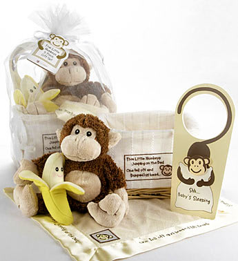 "Five Little Monkeys" 5-Piece Baby Gift Basket