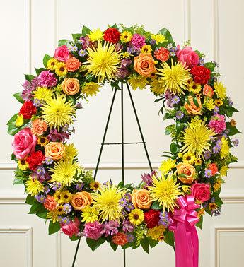 Serene Blessings Standing Wreath - Bright