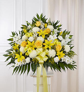 Heartfelt Sympathies™ Standing Basket- Yellow