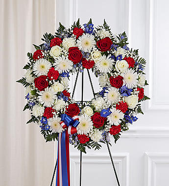 Serene Blessings™ Standing Wreath- Red, White & Blue