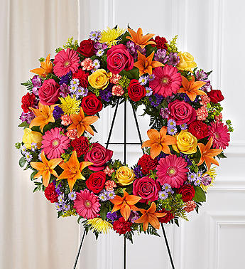 Serene Blessings™ Standing Wreath- Bright