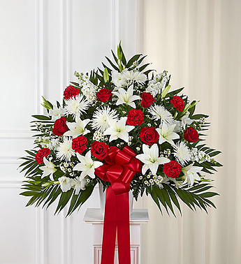 Heartfelt Sympathies™ Standing Basket- Red & White