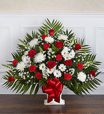 Heartfelt Tribute™ Floor Basket- Red & White