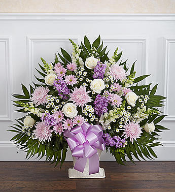 Heartfelt Tribute™ Floor Basket- Lavender & White