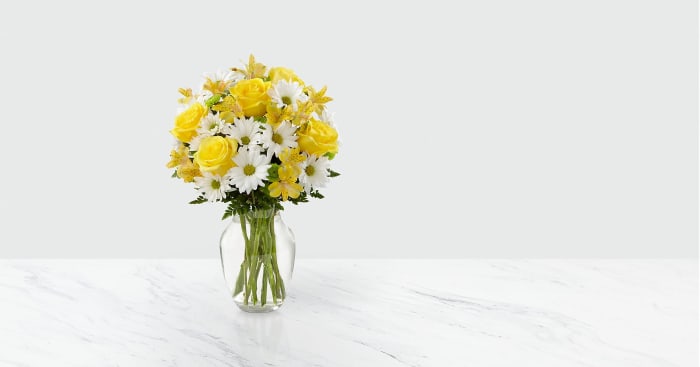 The Sunny Sentiments Bouquet - VASE INCLUDED