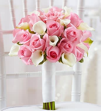 Pink and White Bridal Bouquet