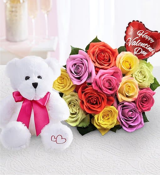 One Dozen Assorted Roses for Romance