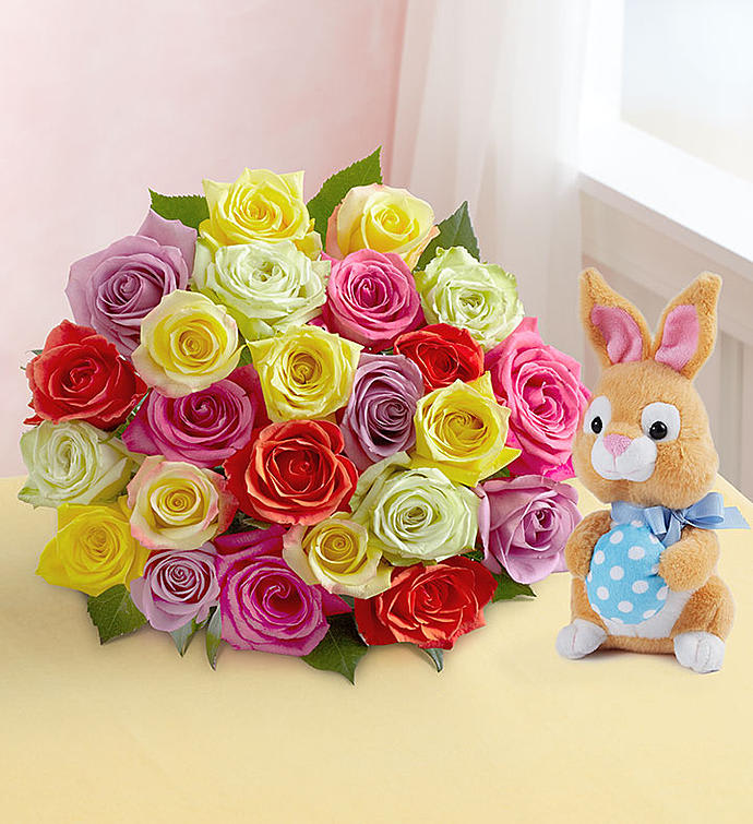 Easter Roses with Bunny