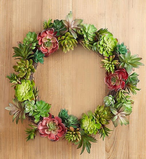 Faux Succulent Wreath-14"
