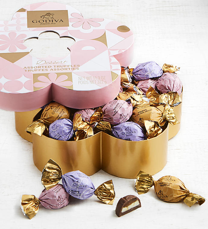 Godiva Spring Flower Shaped Dessert Truffles Box
