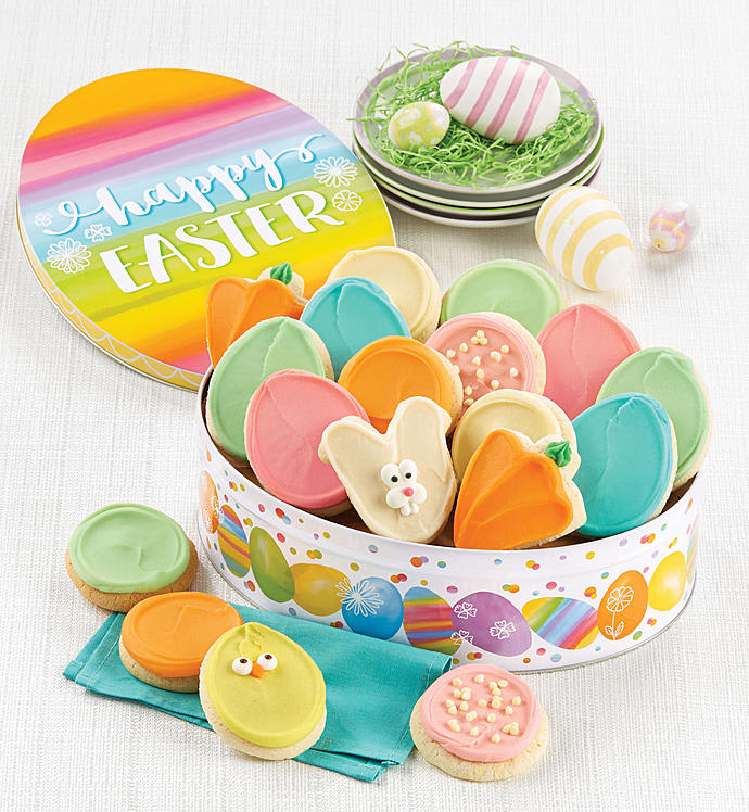 Cheryl's Easter Egg Gift Tin with Frosted Cut-Outs
