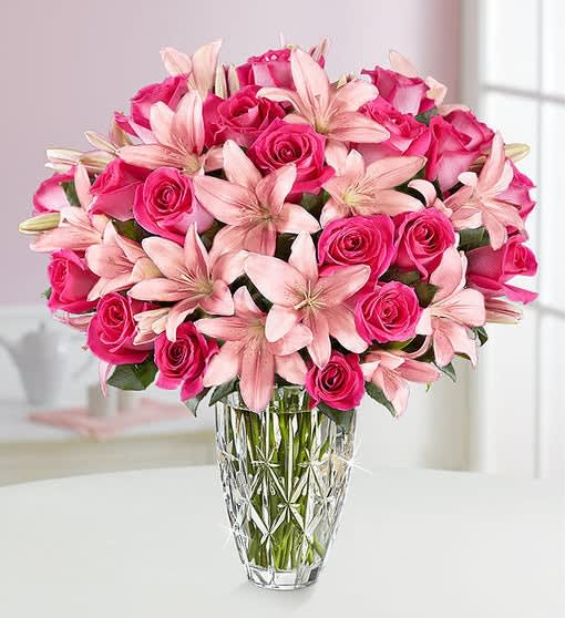 Deluxe Pink Rose & Lily Bouquet